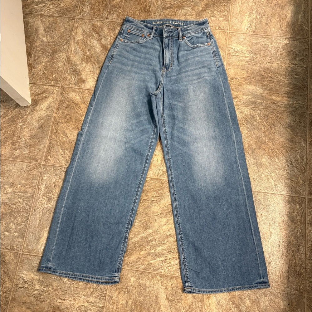 American Eagle Denim Jeans with Tan Stitching